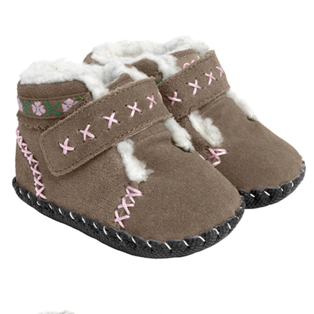 Pediped ORIGINALS ROSA GINGERSNAP Suede 1st Walker Boot 0-6M